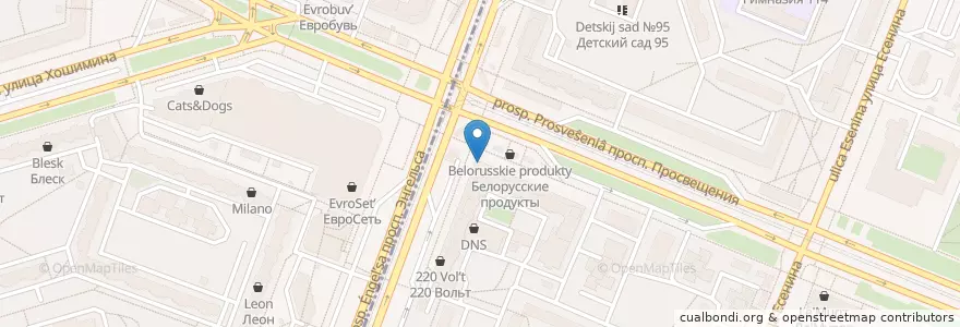 Mapa de ubicacion de Открытие en Russland, Föderationskreis Nordwest, Oblast Leningrad, Sankt Petersburg, Wyborger Rajon, Округ Сергиевское.