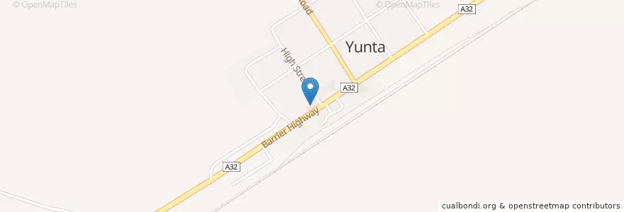 Mapa de ubicacion de Yunta Hotel en オーストラリア, 南オーストラリア, Pastoral Unincorporated Area.