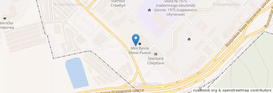 Mapa de ubicacion de Qiwi en Rusia, Distrito Federal Central, Москва, Западный Административный Округ, Район Ново-Переделкино.