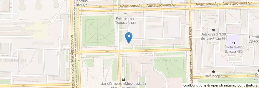 Mapa de ubicacion de Baggins Coffee en Russia, Northwestern Federal District, Leningrad Oblast, Saint Petersburg, Московский Район, Округ Звёздное.