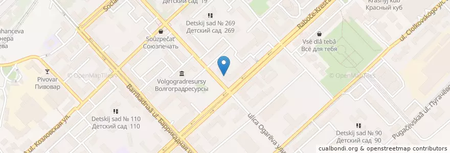 Mapa de ubicacion de ИП Красова Юлия Сергеевна Кафе "Subway" en Russie, District Fédéral Du Sud, Oblast De Volgograd, Городской Округ Волгоград.