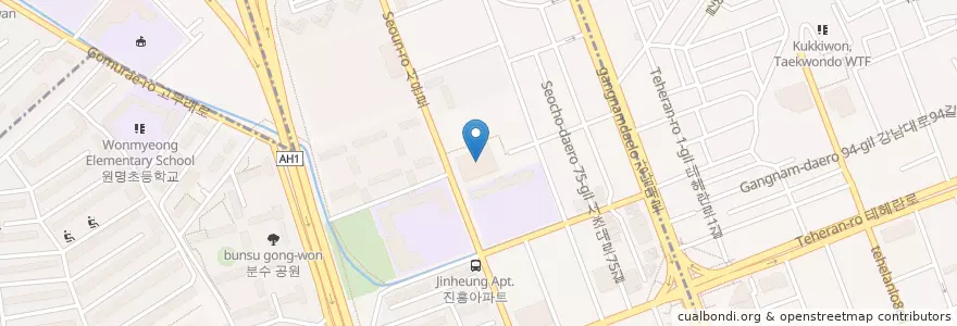 Mapa de ubicacion de papa bear katsudon en South Korea, Seoul, Seocho-Gu, Seocho-Dong, Seocho 4(Sa)-Dong.