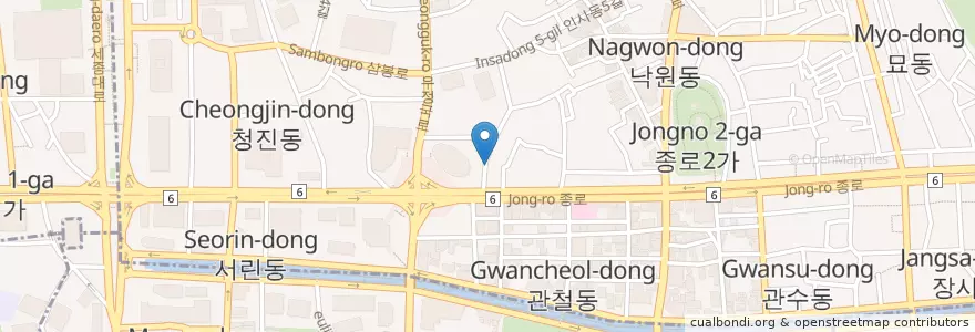 Mapa de ubicacion de Tuna workshop en 大韓民国, ソウル, 鍾路区, 종로1·2·3·4가동.