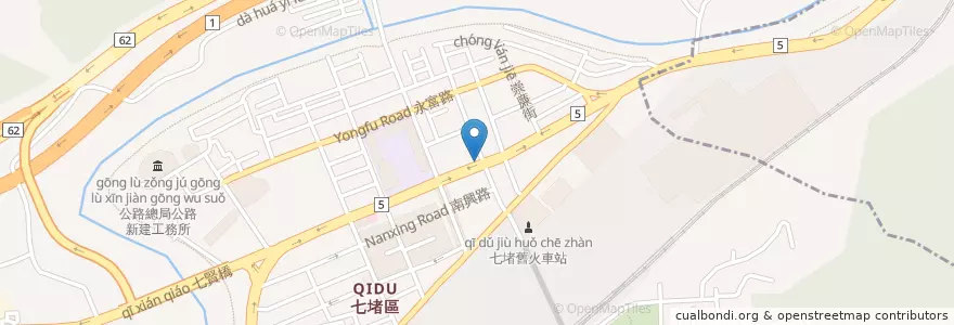 Mapa de ubicacion de 歡樂購特大牛排 en Taiwan, Taiwan, 基隆市, 七堵區.