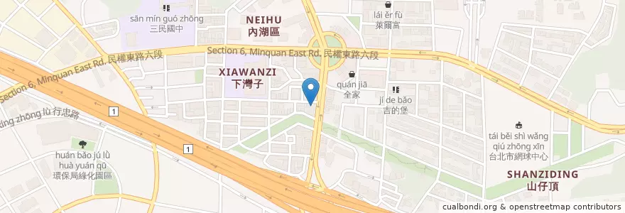 Mapa de ubicacion de 鬍鬚張魯肉飯 en تایوان, 新北市, تایپه, 內湖區.