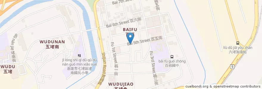 Mapa de ubicacion de 蟹老闆10元壽司 en تايوان, مقاطعة تايوان, كي لنغ, 七堵區.
