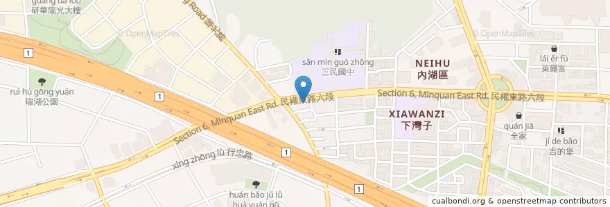 Mapa de ubicacion de 懷舊鐵道便當 en Taiwan, Nuova Taipei, Taipei, Distretto Di Neihu.