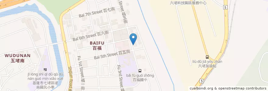 Mapa de ubicacion de 韓越異國料理 en Tayvan, 臺灣省, 基隆市, 七堵區.