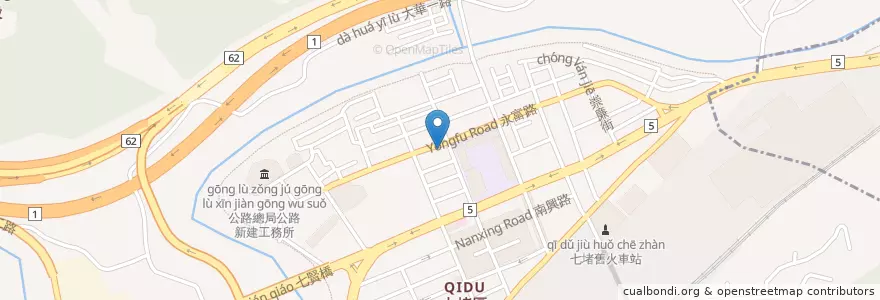 Mapa de ubicacion de 鍋貼大王 en تایوان, 臺灣省, 基隆市, 七堵區.