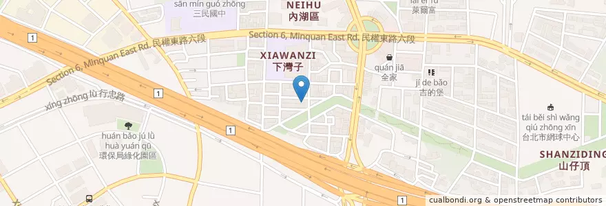 Mapa de ubicacion de 緣早餐店 en Taiwan, 新北市, Taipei, 內湖區.