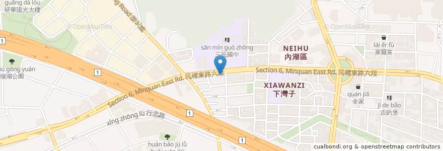 Mapa de ubicacion de 瑞記海南雞飯 en Taiwan, 新北市, Taipé, 內湖區.