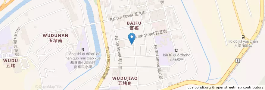 Mapa de ubicacion de 溫州大餛飩/新埔粄條 en 臺灣, 臺灣省, 基隆市, 七堵區.