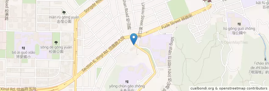 Mapa de ubicacion de 媽媽早餐吧 en تایوان, 新北市, تایپه, 信義區.