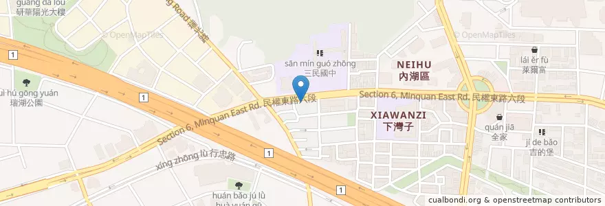Mapa de ubicacion de 圓環肉羹 en تایوان, 新北市, تایپه, 內湖區.