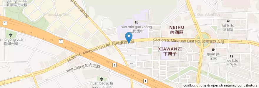 Mapa de ubicacion de 黑米燒肉丼 en Taiwan, 新北市, Taipei, 內湖區.