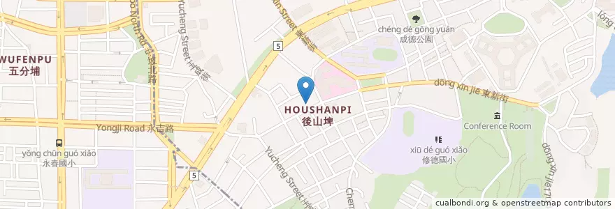 Mapa de ubicacion de 萬華陳記腸蚵麵線 en Taïwan, Nouveau Taipei, Taipei, District De Nangang.