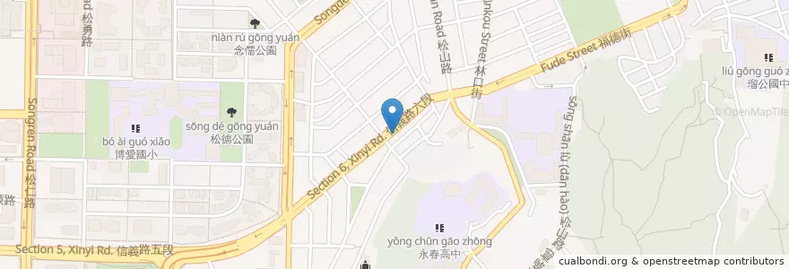 Mapa de ubicacion de 犇麵館 en Tayvan, 新北市, Taipei, 信義區.
