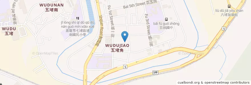 Mapa de ubicacion de 無名麵店 en Taiwan, Provincia Di Taiwan, 基隆市, Distretto Di Cidu.