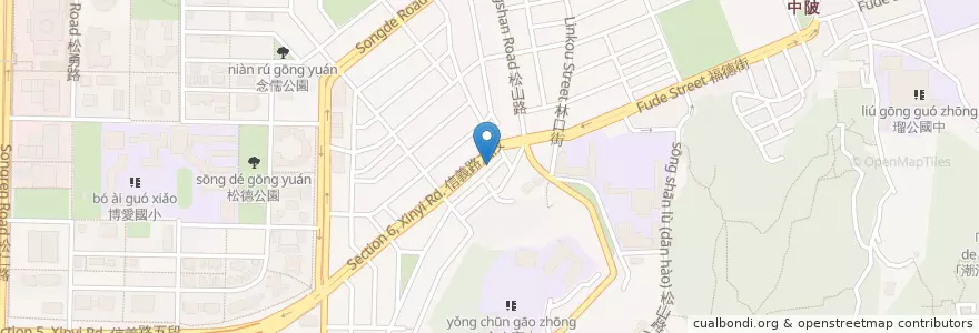 Mapa de ubicacion de 涵饌堂 en تایوان, 新北市, تایپه, 信義區.