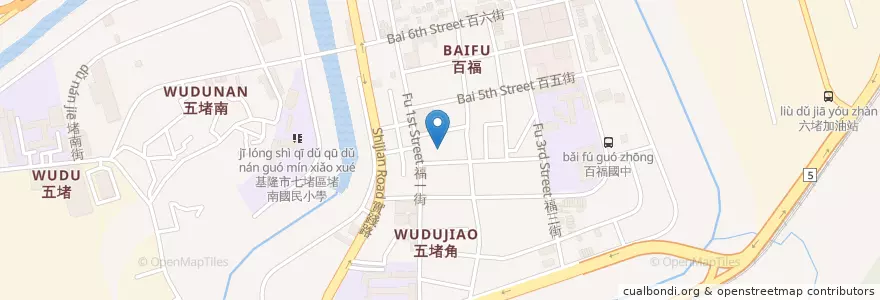 Mapa de ubicacion de 祥鼎餐廳 en تایوان, 臺灣省, 基隆市, 七堵區.