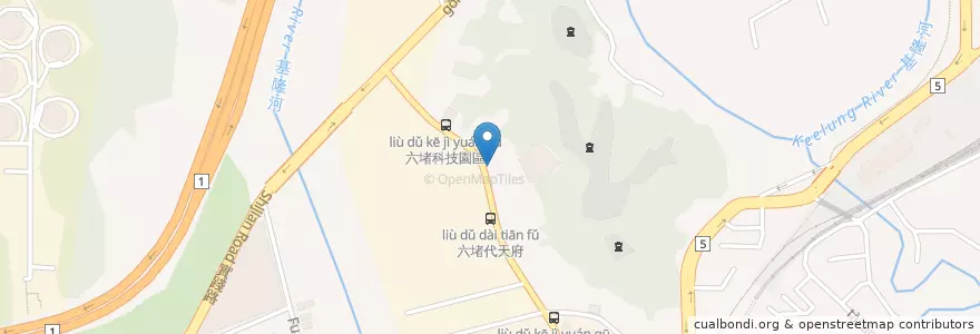 Mapa de ubicacion de 通通泰式風味小吃 en Taiwan, Taiwan Province, Keelung, Qidu.