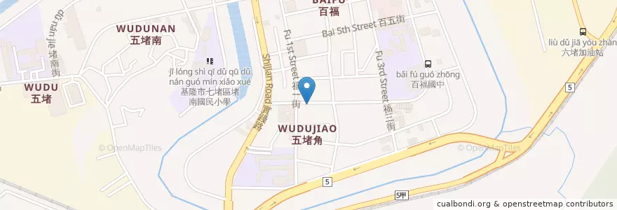 Mapa de ubicacion de 莊記牛肉麵 en 타이완, 타이완성, 지룽 시, 치두 구.