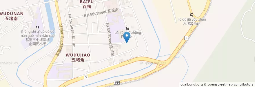 Mapa de ubicacion de 笑咪咪包子饅頭店 en Taiwán, Provincia De Taiwán, 基隆市, 七堵區.