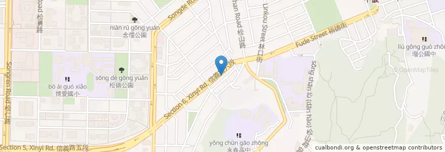 Mapa de ubicacion de 孫東寶 en 타이완, 신베이 시, 타이베이시, 신이 구.