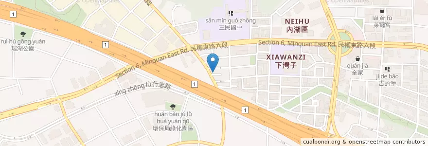 Mapa de ubicacion de 剛剛牛肉麵 en 타이완, 신베이 시, 타이베이시, 네이후 구.