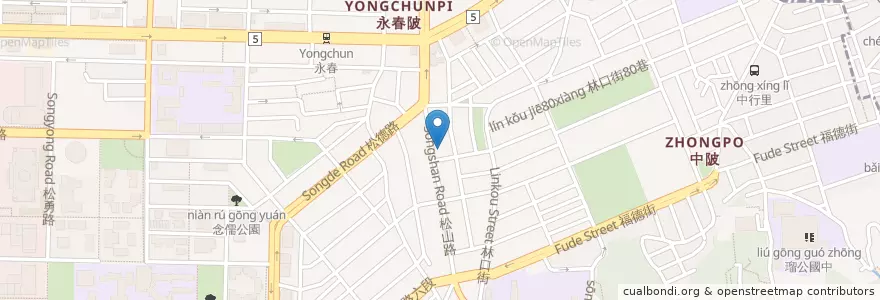 Mapa de ubicacion de 胖老爹美式炸雞 en 臺灣, 新北市, 臺北市, 信義區.