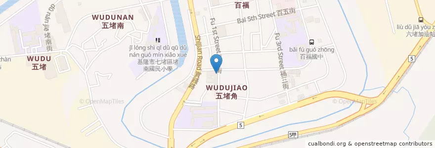 Mapa de ubicacion de 美堡寶早餐店 en Taiwan, Taiwan, 基隆市, 七堵區.