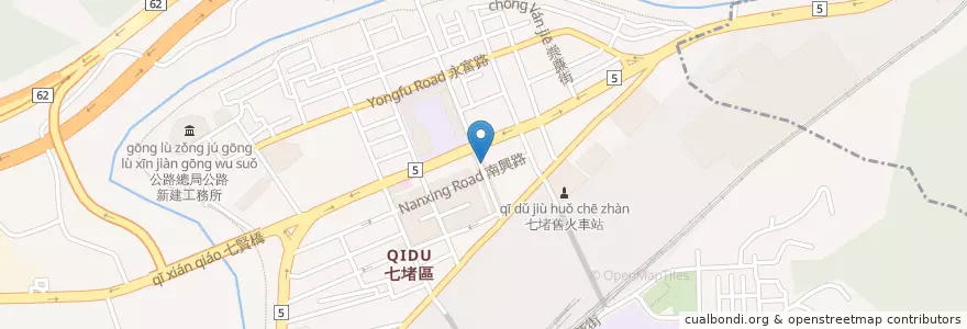 Mapa de ubicacion de 洪記手工肉圓 en Taiwan, 臺灣省, 基隆市, 七堵區.