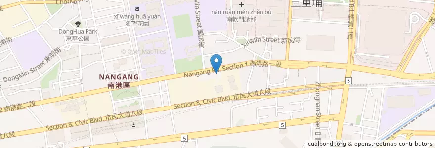 Mapa de ubicacion de 南港福州乾拌麵 en Taiwan, 新北市, Taipé, 南港區.