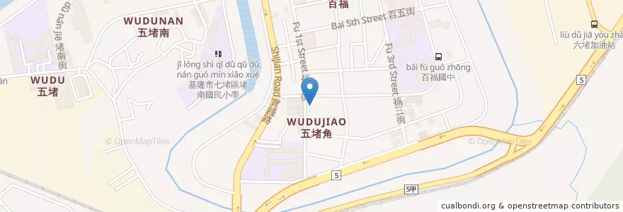 Mapa de ubicacion de 河南鍋貼 en Taiwan, Provincia Di Taiwan, 基隆市, Distretto Di Cidu.