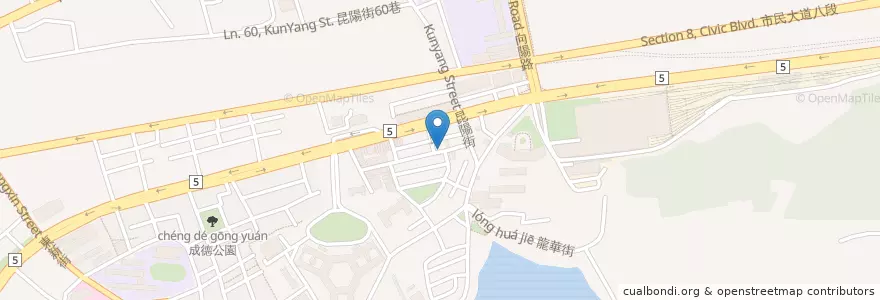 Mapa de ubicacion de 昆陽牛肉麵 en تايوان, تايبيه الجديدة, تايبيه, 南港區.