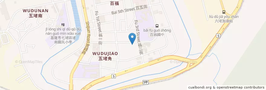 Mapa de ubicacion de 阿秋越南小吃 en تایوان, 臺灣省, 基隆市, 七堵區.