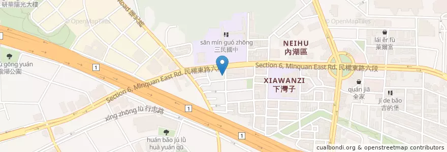 Mapa de ubicacion de 阿宏鹽酥雞 en Tayvan, 新北市, Taipei, 內湖區.