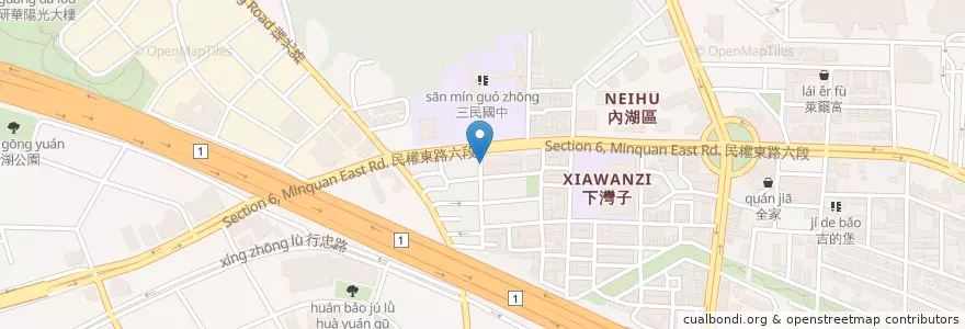 Mapa de ubicacion de 阿川涼麵 en Taiwan, 新北市, Taipé, 內湖區.