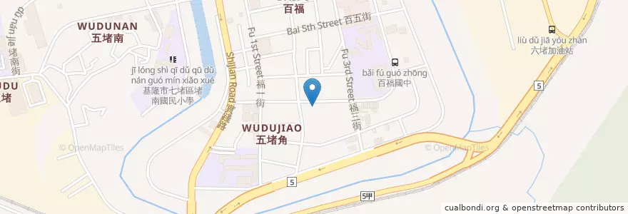 Mapa de ubicacion de 百福臭豆腐 en تايوان, مقاطعة تايوان, كي لنغ, 七堵區.