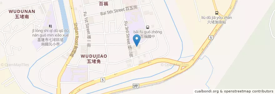 Mapa de ubicacion de 百福牛肉麵 en Tayvan, 臺灣省, 基隆市, 七堵區.