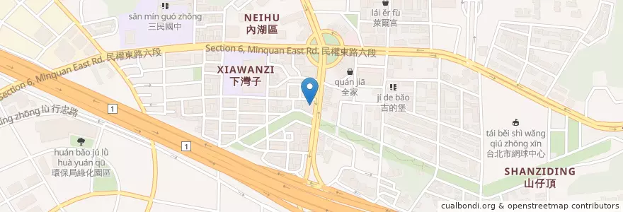 Mapa de ubicacion de 成功來來豆漿店 en Taiwan, Neu-Taipeh, Taipeh, Neihu.
