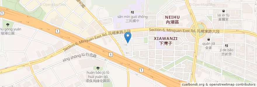 Mapa de ubicacion de 北港小吃店 en 台湾, 新北市, 台北市, 内湖区.