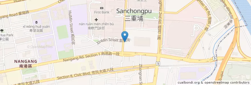 Mapa de ubicacion de 永和豆漿 en تايوان, تايبيه الجديدة, تايبيه, 南港區.