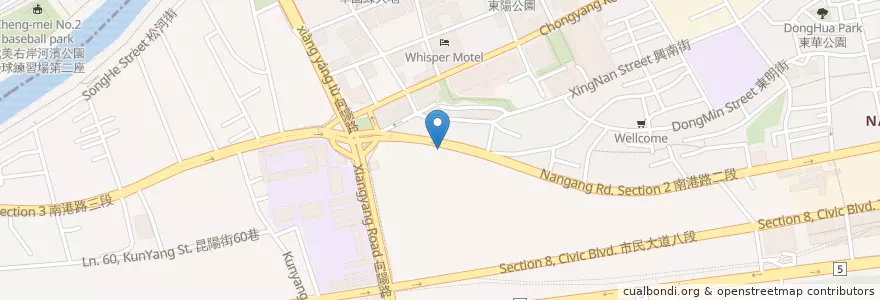 Mapa de ubicacion de 正宗泰國菜 en 臺灣, 新北市, 臺北市, 南港區.