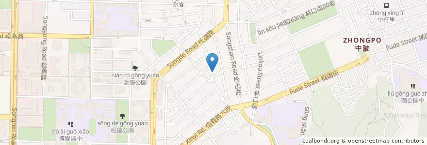 Mapa de ubicacion de 外星人小舖-啊賀現做捲餅舖 en Taiwan, New Taipei, Taipei, Xinyi District.