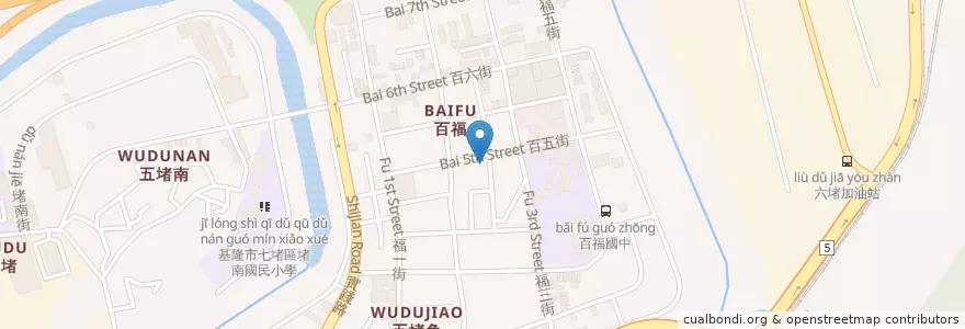 Mapa de ubicacion de 古早味熱炒小吃 en 台湾, 台湾省, 基隆市, 七堵区.