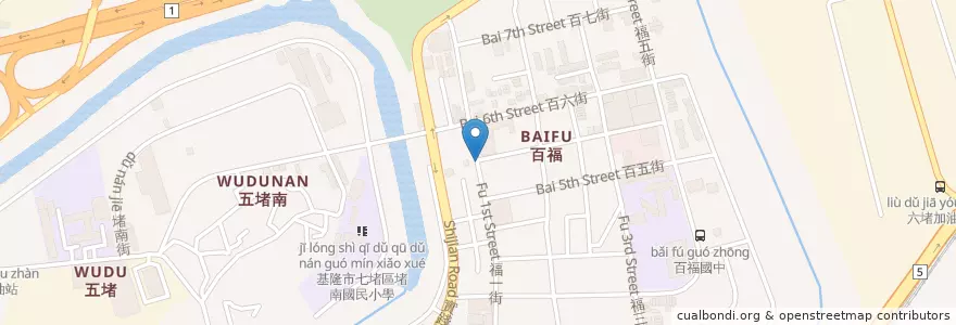 Mapa de ubicacion de 古早味粿仔湯 en تايوان, مقاطعة تايوان, كي لنغ, 七堵區.