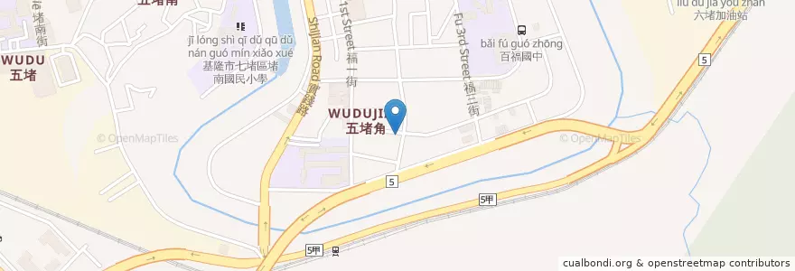 Mapa de ubicacion de 加寶多早餐店 en تایوان, 臺灣省, 基隆市, 七堵區.