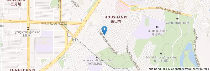 Mapa de ubicacion de 心蔬果滷味麵線(素食) en 台湾, 新北市, 台北市.