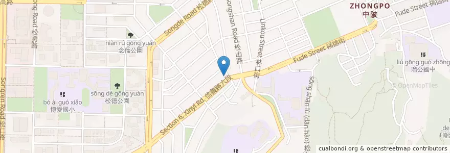 Mapa de ubicacion de 大方冰品 en Tayvan, 新北市, Taipei, 信義區.
